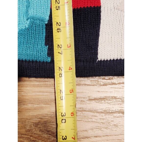 NEW VTG Quacker Factory Travel Sweater USA Patriotic 1X Blue Red Button Covers - Picture 6 of 11